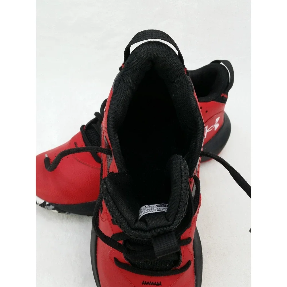 Youth Under Armour Basketball Shoes Red Black Sneakers Art 3025617-600 6.5Y 6.5